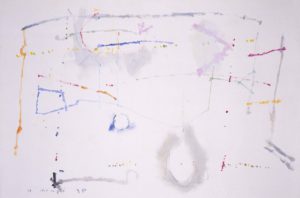 Manuel Hernández Mompó: Sin título (1980). Óleo y lápiz de color sobre cartulina (37,5 x 56 cm)