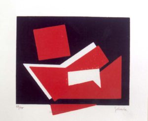 Gerardo Rueda: Carpeta Navidad. Navidad 1990. Serigrafía (16 x 19,5 cm. papel) (13 x 14,7 cm. plancha)