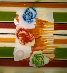 Felicidad Moreno: Sin título (2003). Esmalte sobre tela (200 x 180 cm)