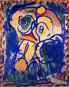 Pierre Alechinsky: Sin titulo (1973). Acuarela sobre papel (42 x 50,5 cm)