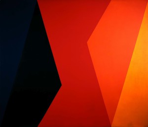 Tomás García Asensio: Pentacromía cálida (1999). Pintura acrílica sobre madera (103 x 120 cm)